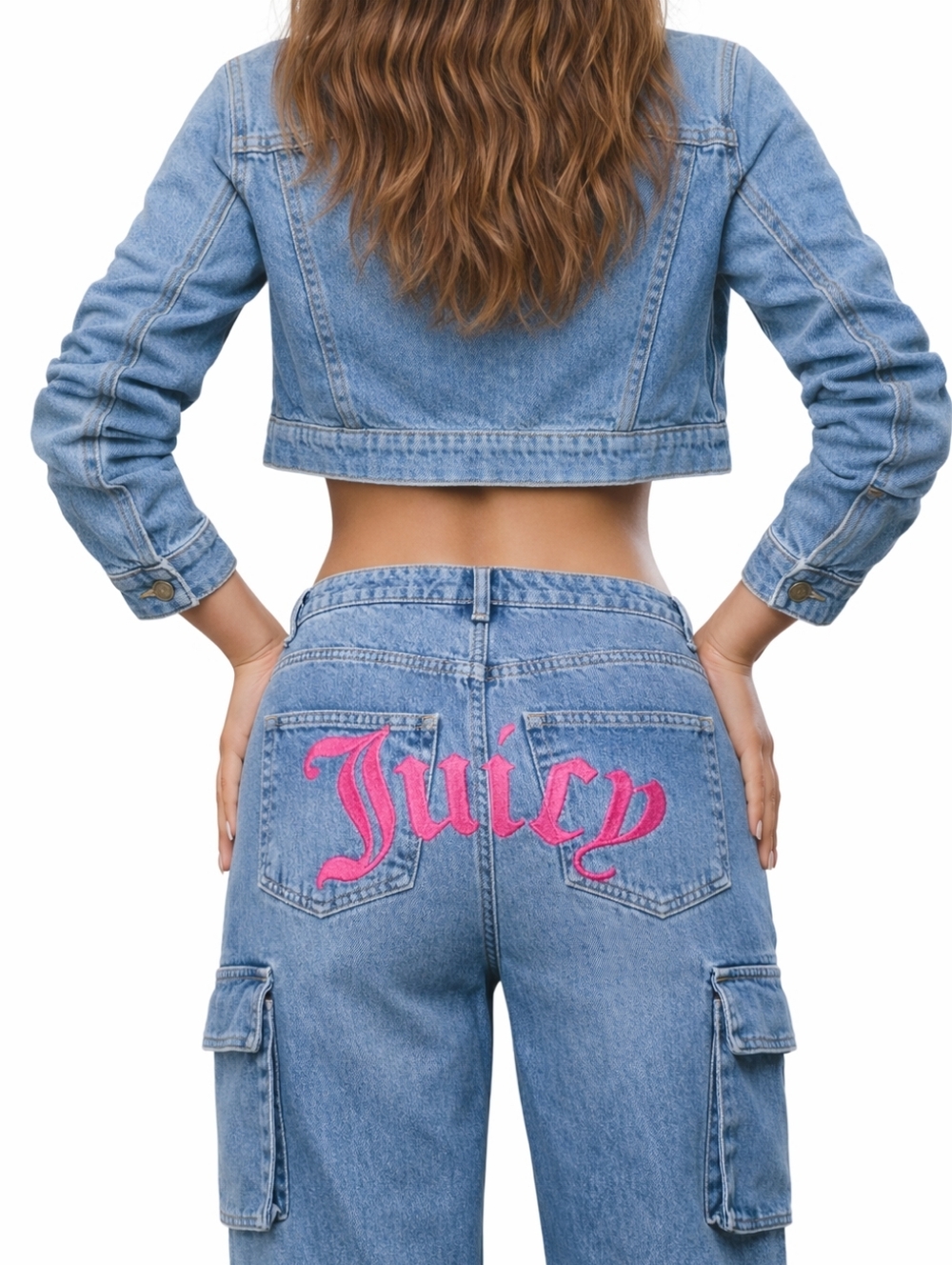 JUICY COUTURE Embroidered Cargo Jeans SIZE 26